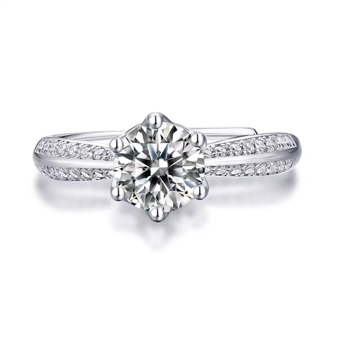 925 ayar ayarlanabilir  Moissanite yüzük