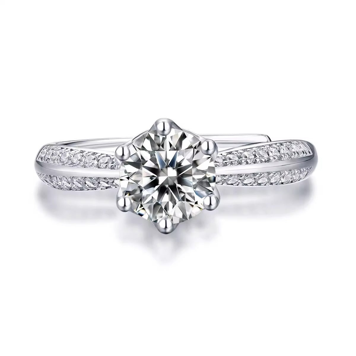 925 ayar ayarlanabilir  Moissanite yüzük