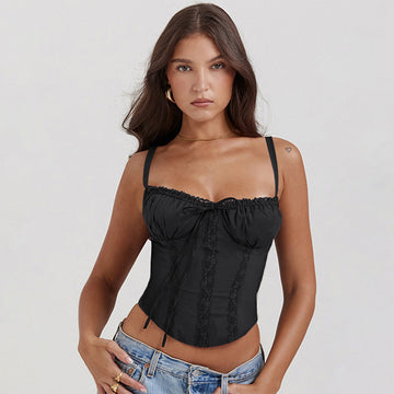 Askılı Korse Görünümlü Crop