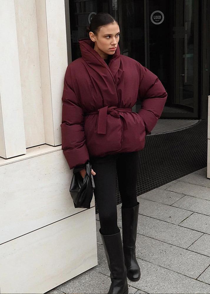 Luxura Kapitone Kuşaklı Puffer Mont