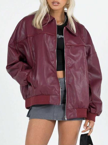 Deri  Oversize Ceket
