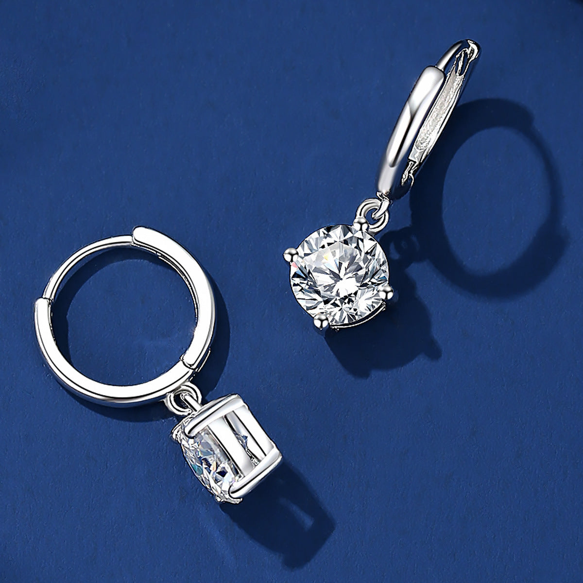 925 ayar moissanite halka küpeler