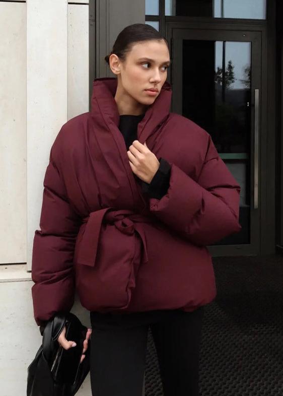 Luxura Kapitone Kuşaklı Puffer Mont