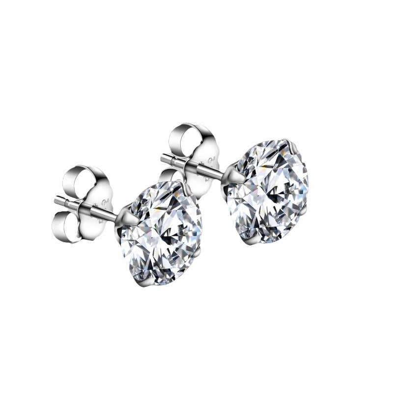 S925 ayar moissanite klasik dört pençeli küpe