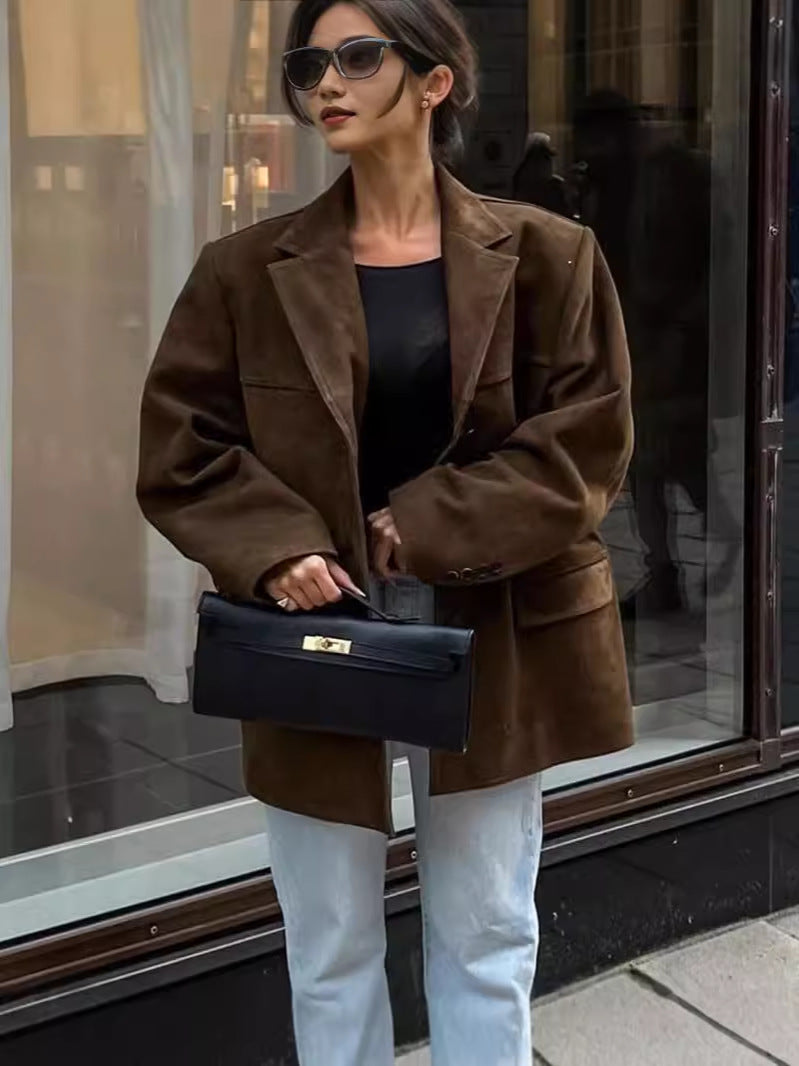 Clarine Klasik Kahve Blazer