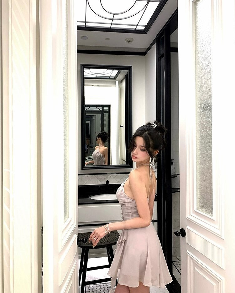 Alisora Tek Omuz Volanlı Mini Elbise