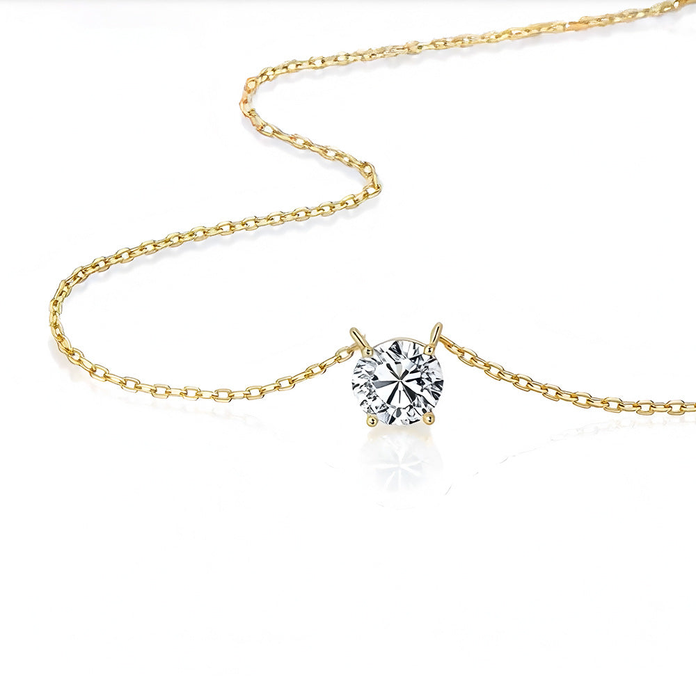 925 Ayar  Dört Pençeli Moissanite Kolye