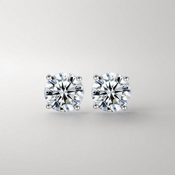 S925 ayar moissanite klasik dört pençeli küpe