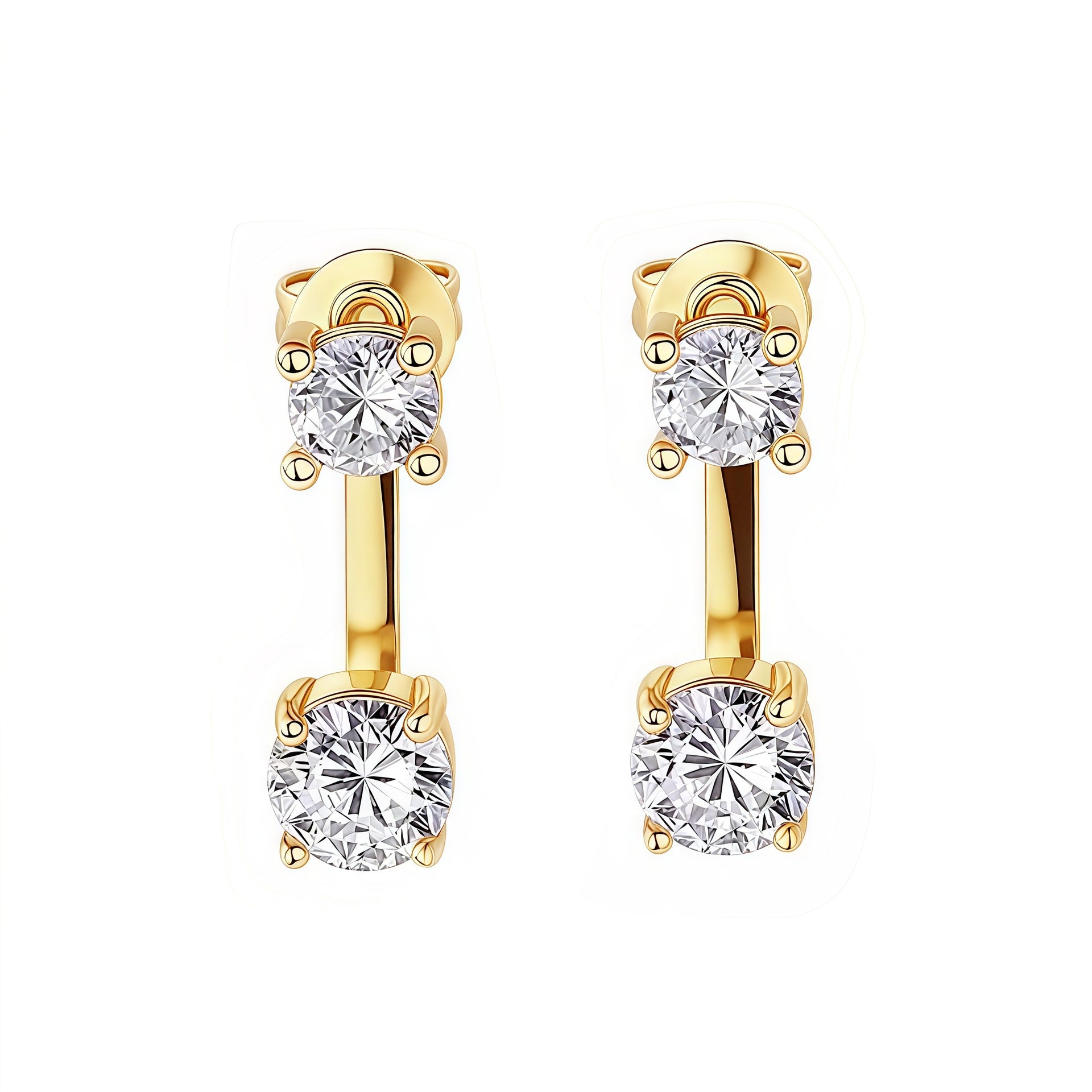 925 ayar Çift  moissanite zarif  küpe