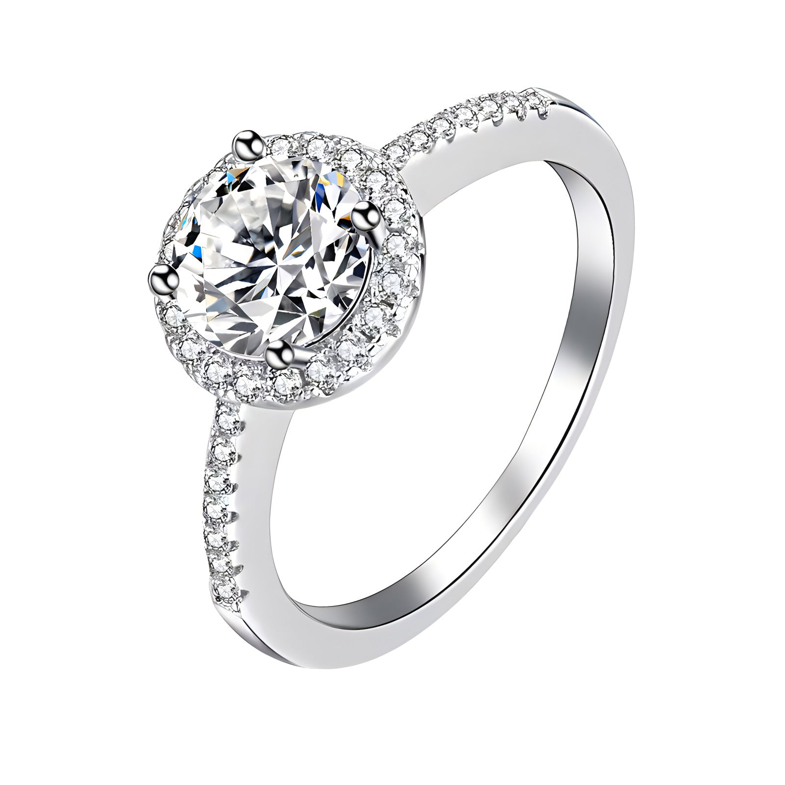 Prenses Işıltısı – 925 Ayar Gümüş Moissanite Tektaş Yüzük (Evlilik Teklifi & Sevgililer Günü)