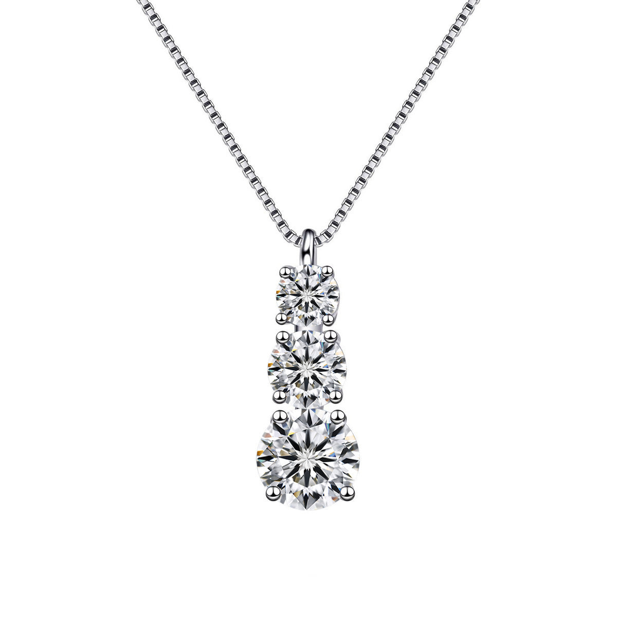 925 ayar Trinity Glow moissanite kolye