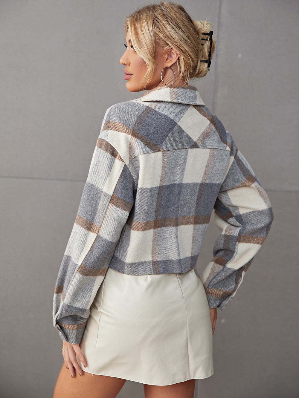 Ekose Crop Ceket