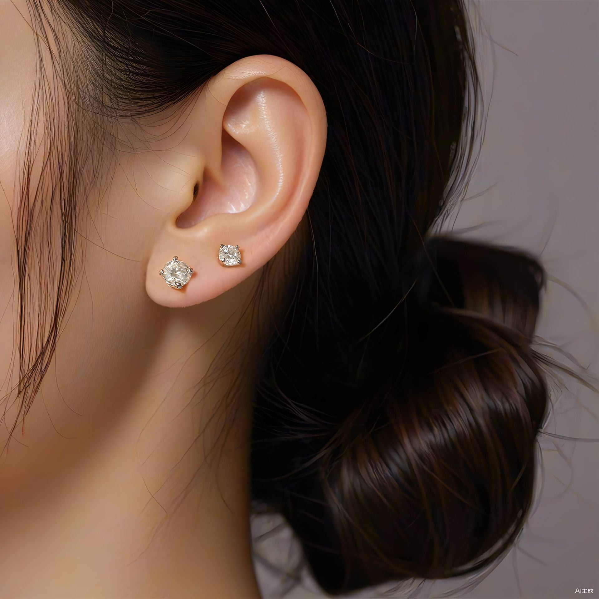 S925 ayar moissanite klasik dört pençeli küpe