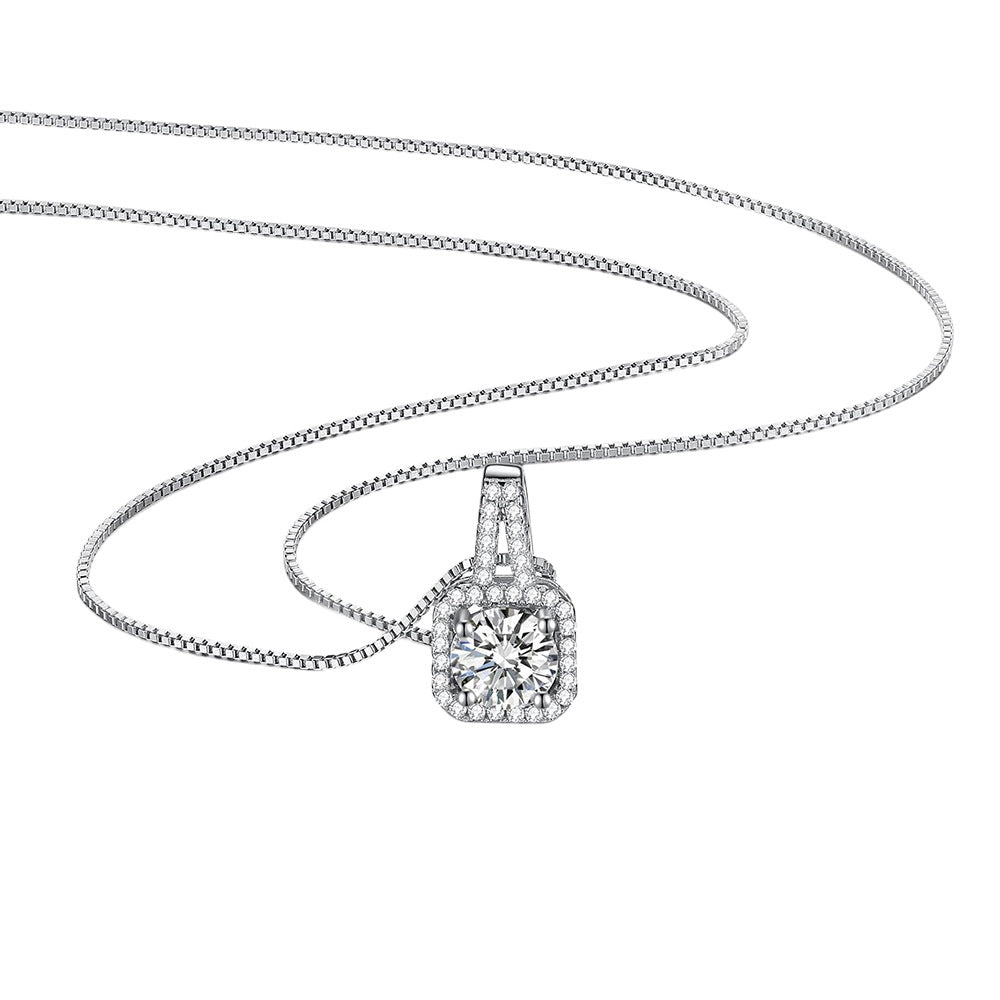 S925 Gümüş 1 Karat Prenses Çanta Tasarımlı Moissanite Kolye