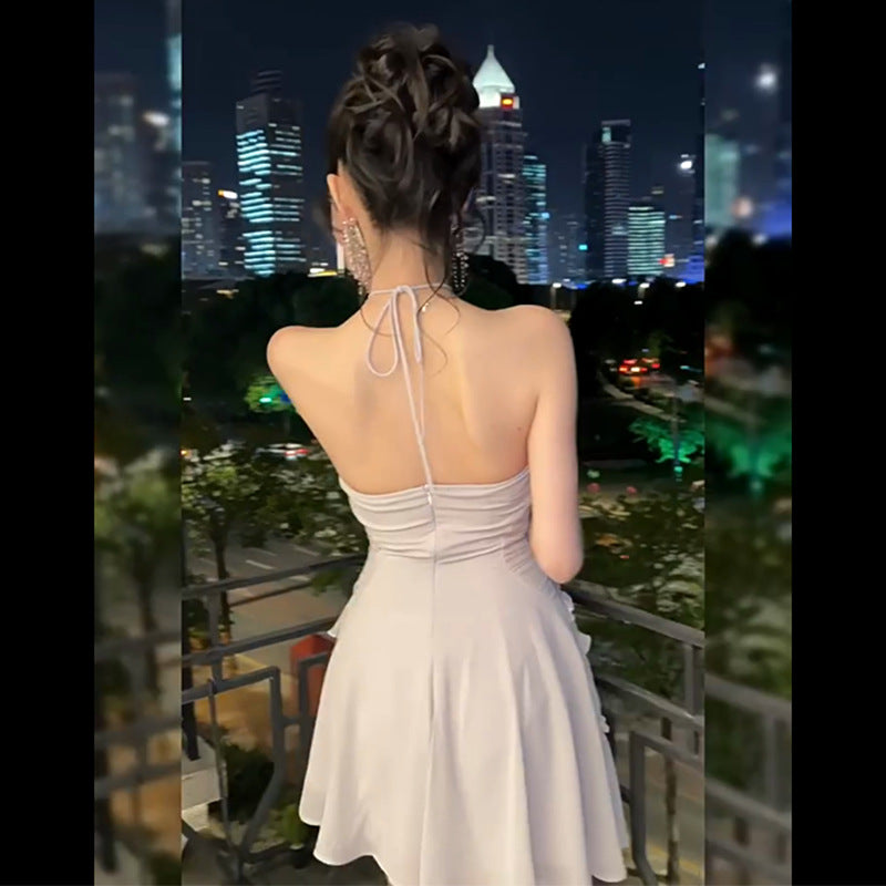 Alisora Tek Omuz Volanlı Mini Elbise