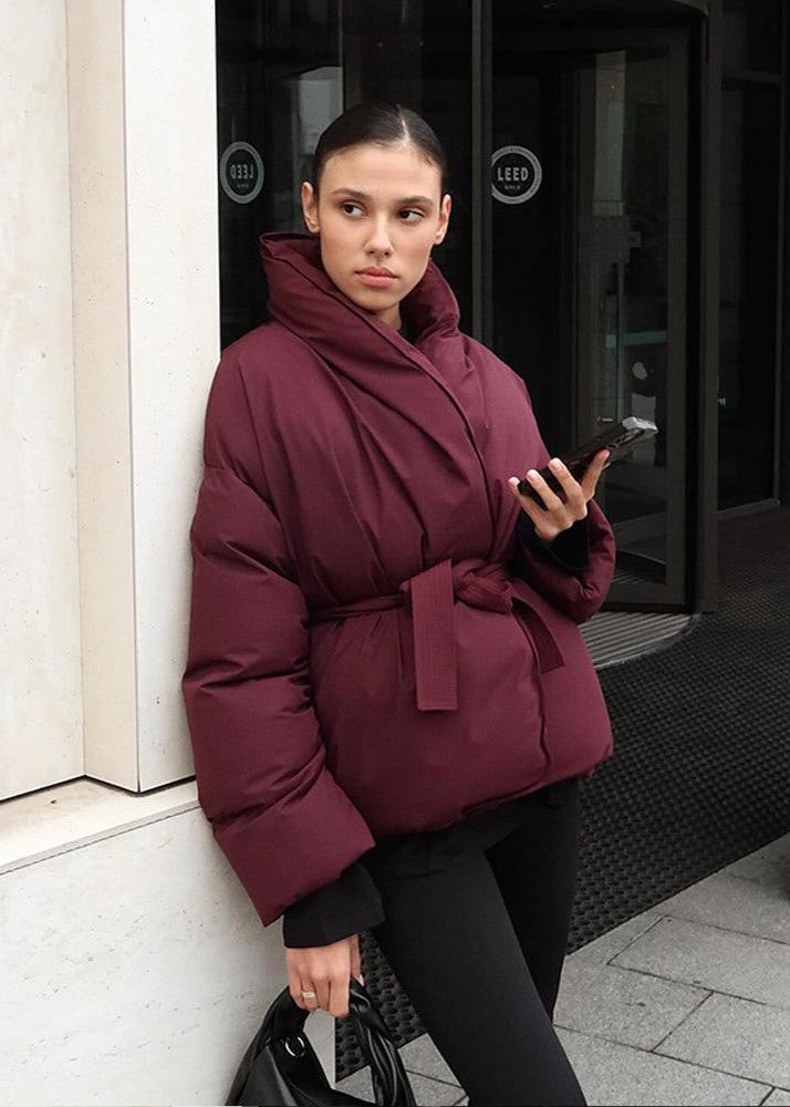 Luxura Kapitone Kuşaklı Puffer Mont