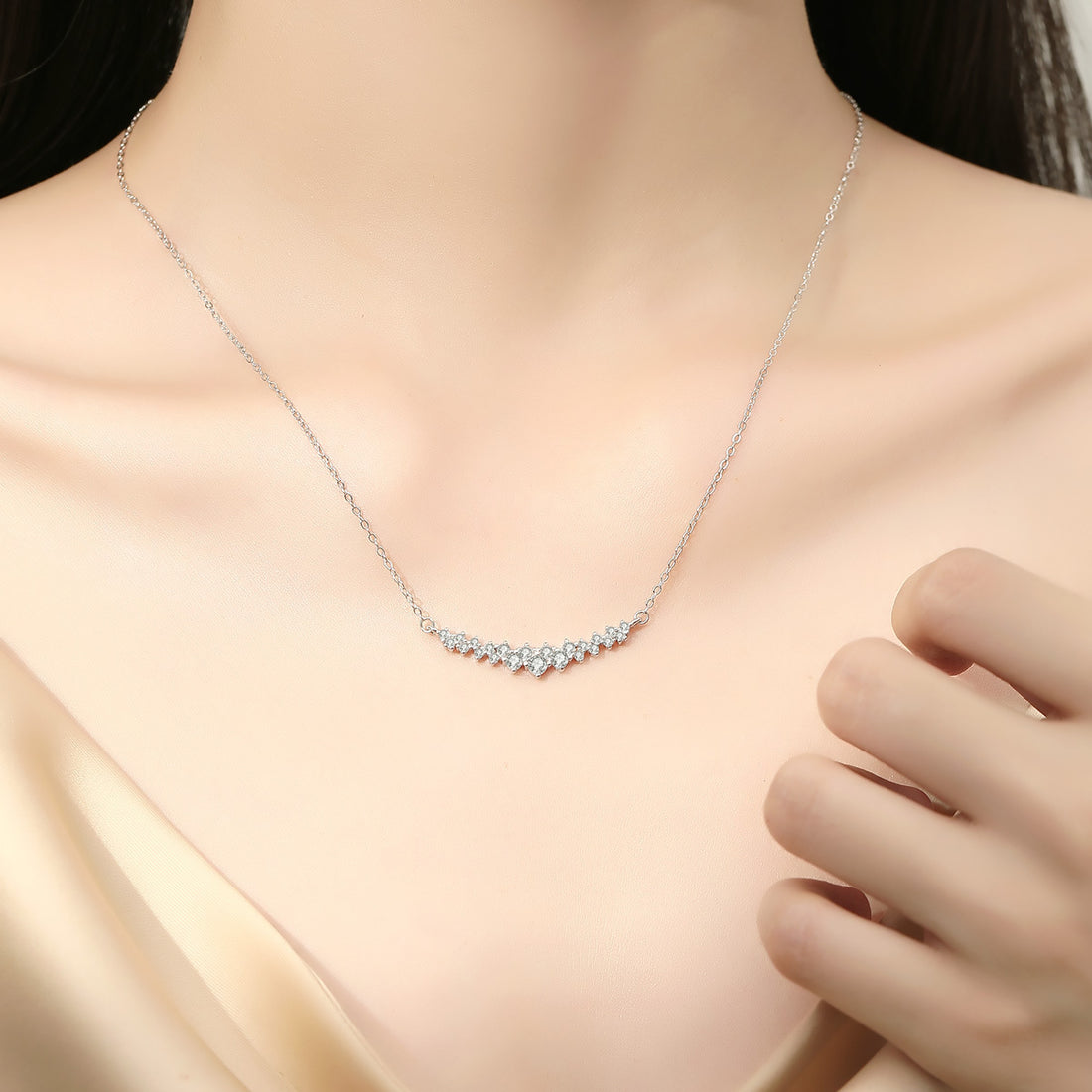 S925 ayar gümüş moissanite kolye