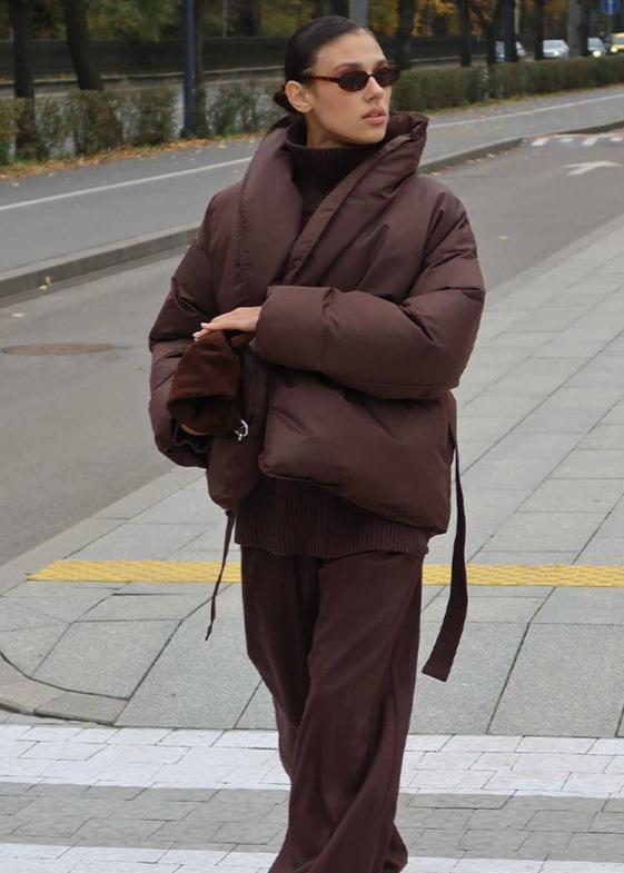 Luxura Kapitone Kuşaklı Puffer Mont
