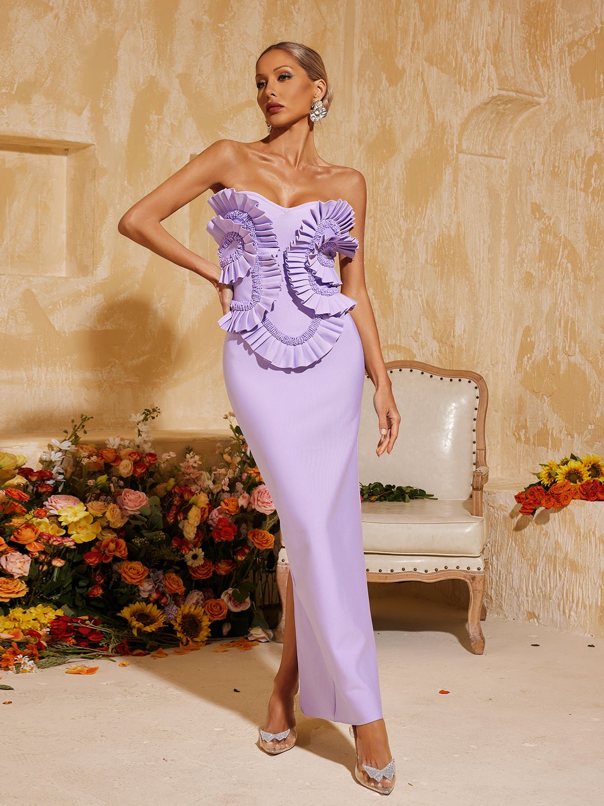 bandage maxi dress Black A-Line Strapless Bandage Maxi Dress
