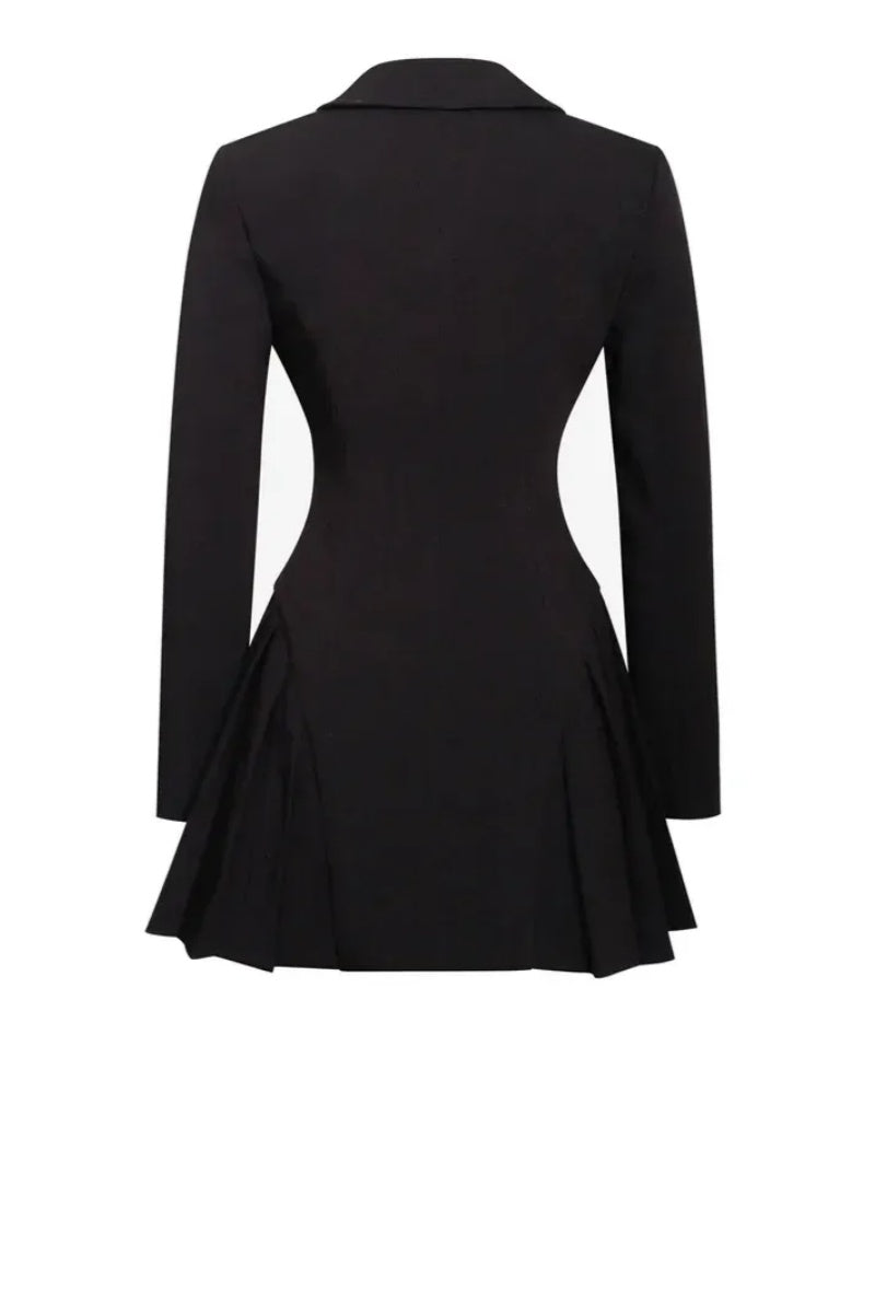Ria Siyah Blazer Mini Elbise