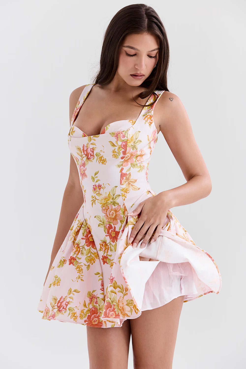 Tavşan Siyah Twill Mini Elbise