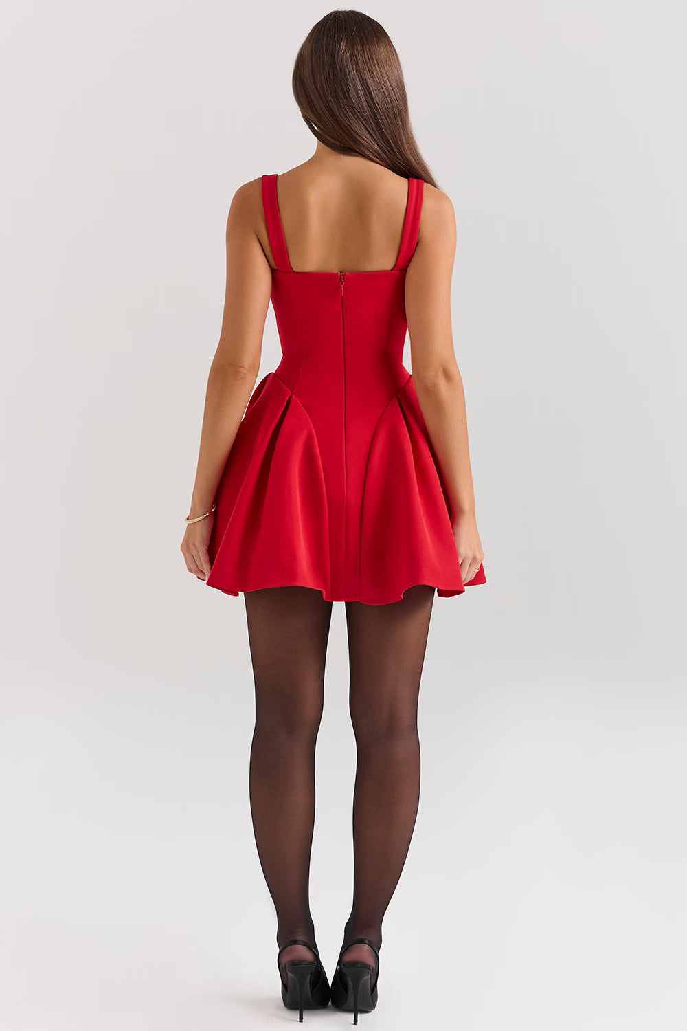 Tavşan Siyah Twill Mini Elbise
