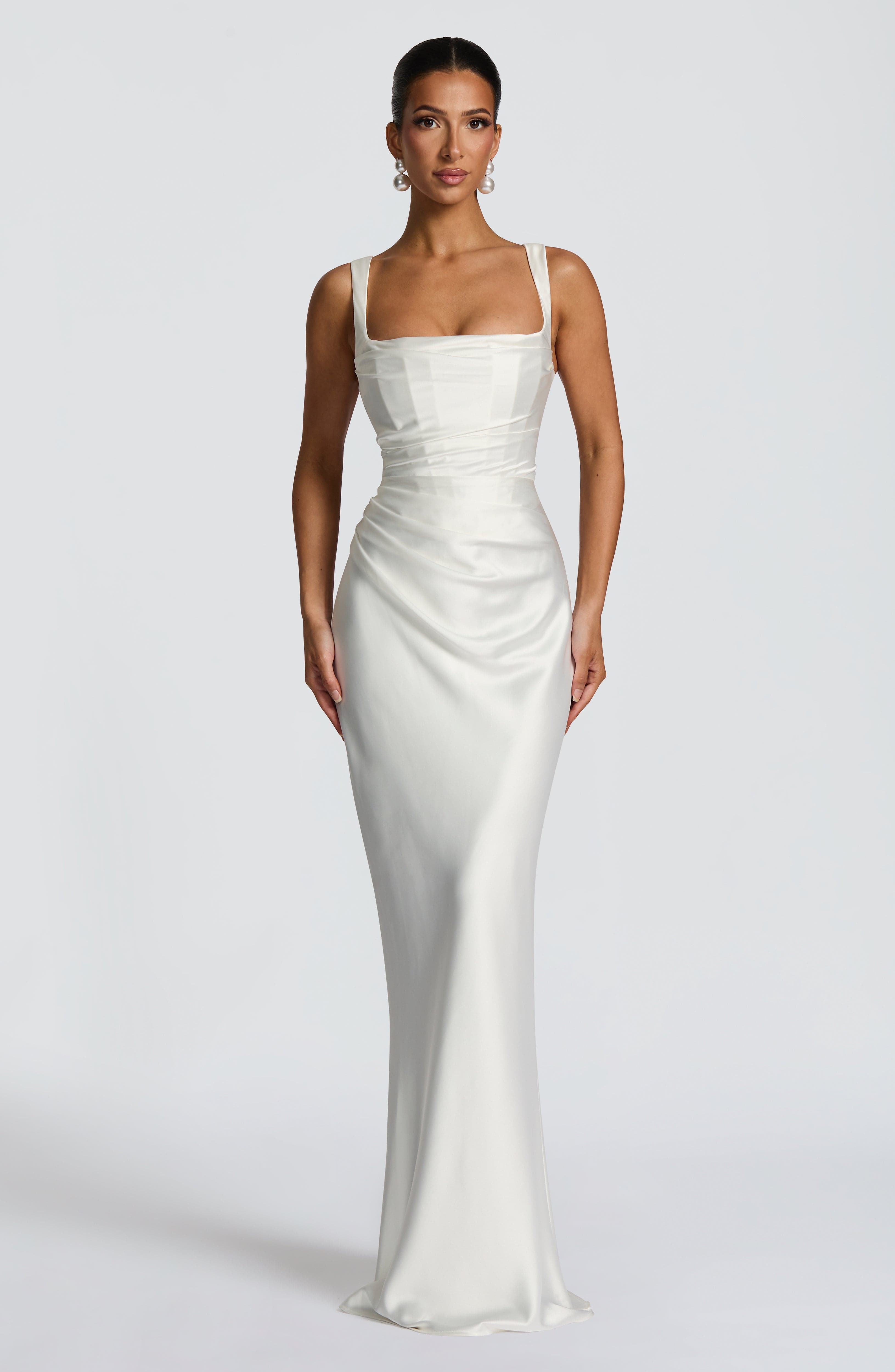 Calanthe Maxi Elbise - Beyaz
