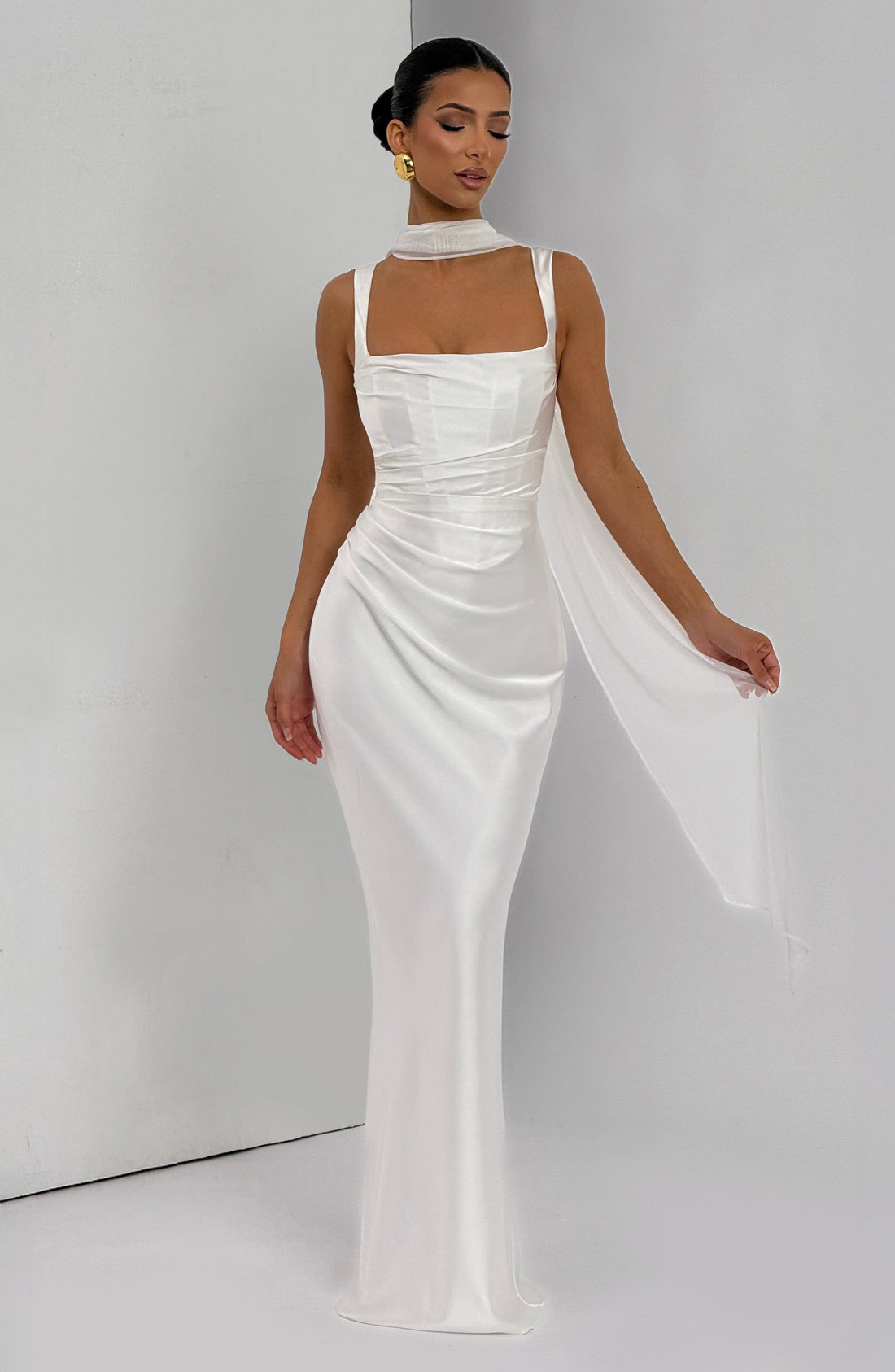 Calanthe Maxi Elbise - Beyaz