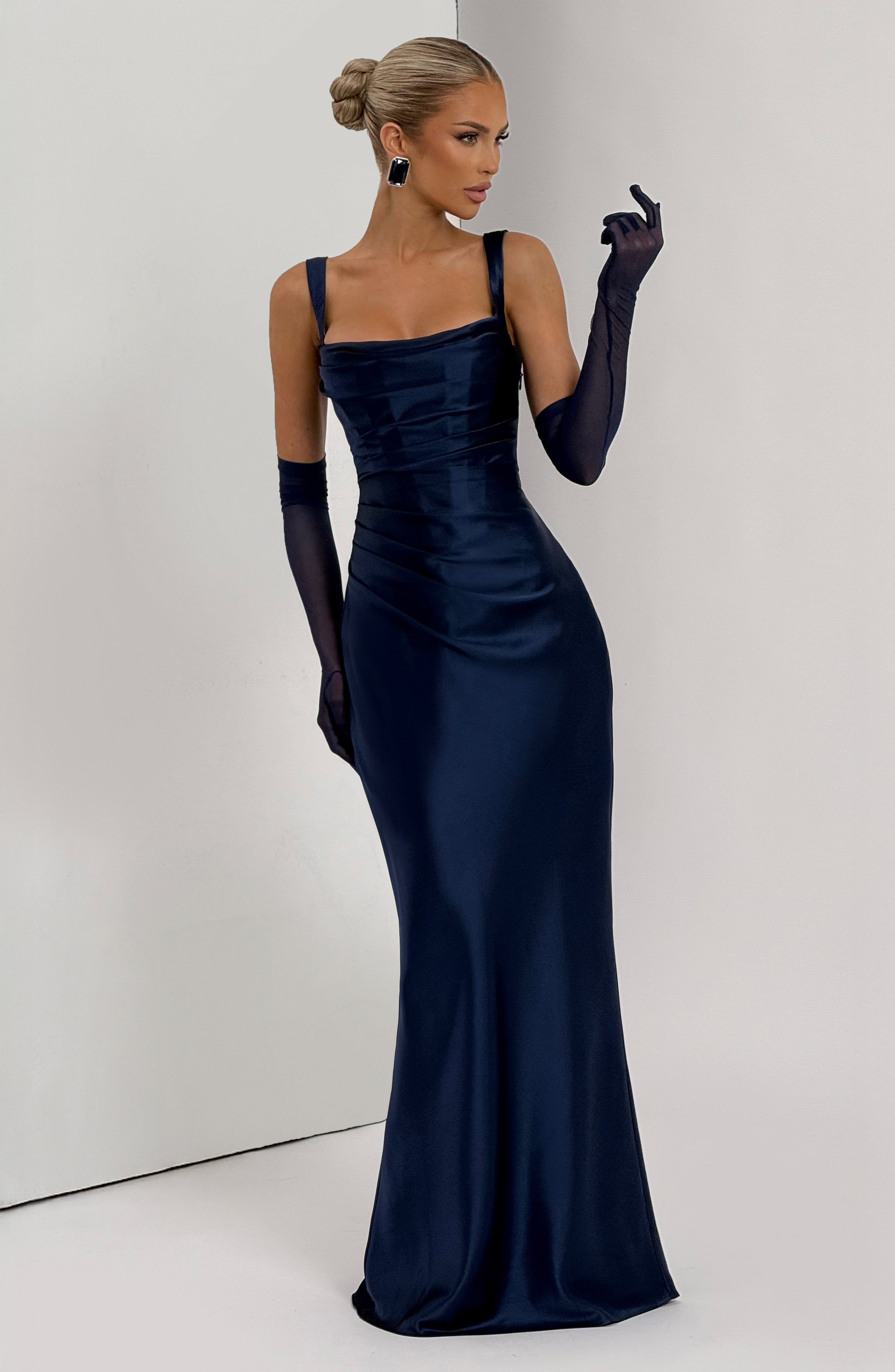 Calanthe Maxi Elbise - Lacivert