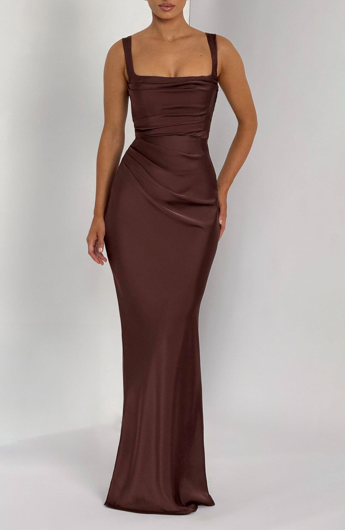 Calanthe Maxi Elbise - Kahverengi
