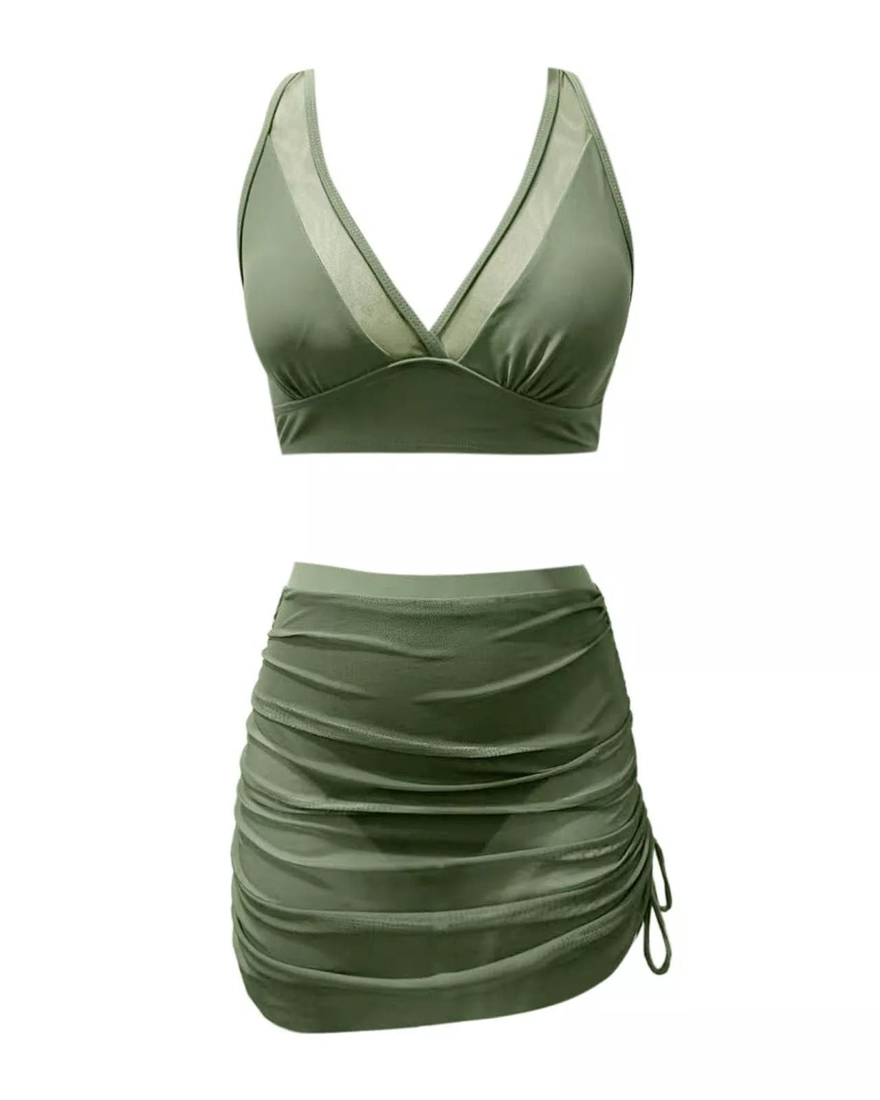 Karın Şekillendirici Şeffaf Malaya Peştemâli Wrap Bikini