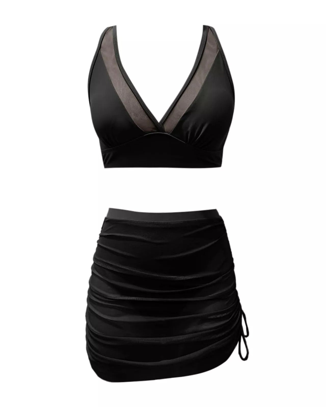 Karın Şekillendirici Şeffaf Malaya Peştemâli Wrap Bikini