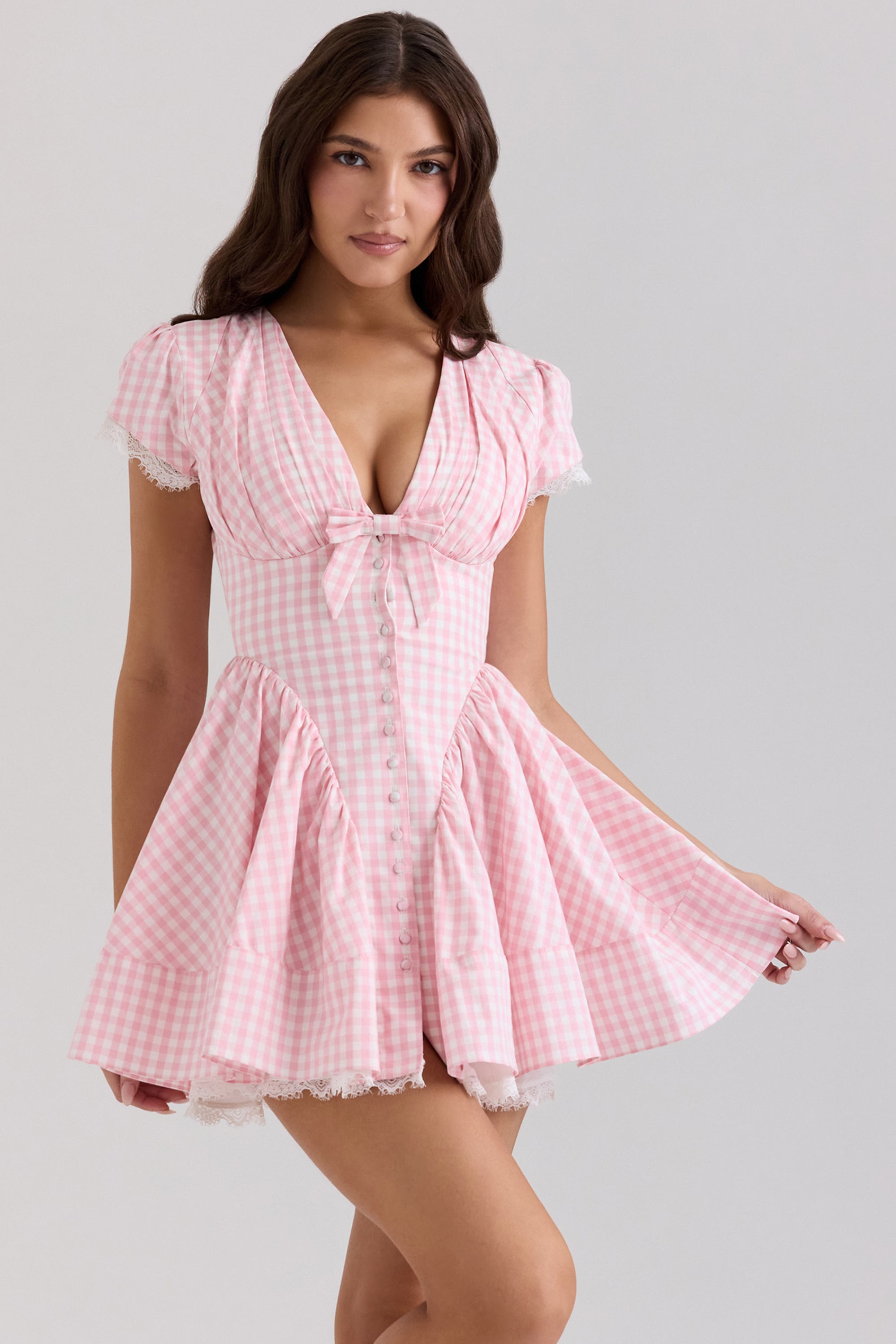 Emiliana Gingham Pamuklu Mini Elbise