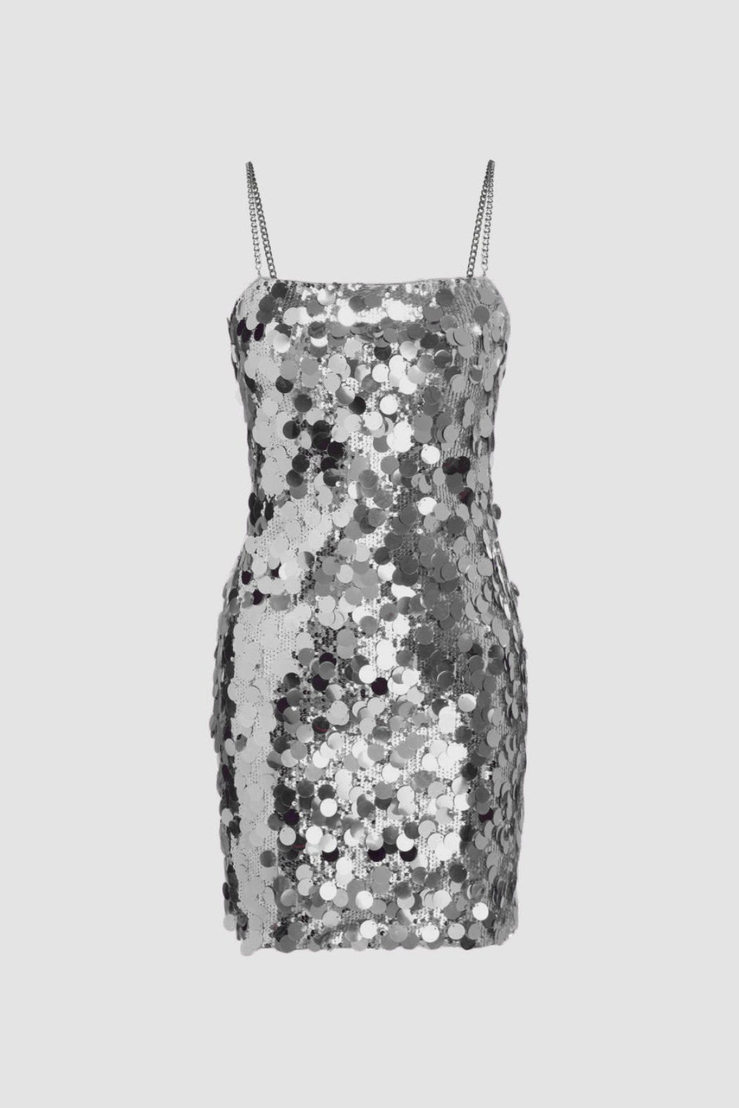 Erica Payetler Metal Zincir Mini Elbise