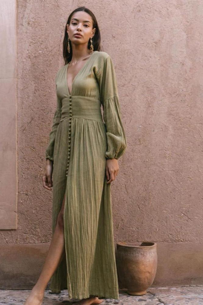 Sunlit Serenade Maxi Elbise