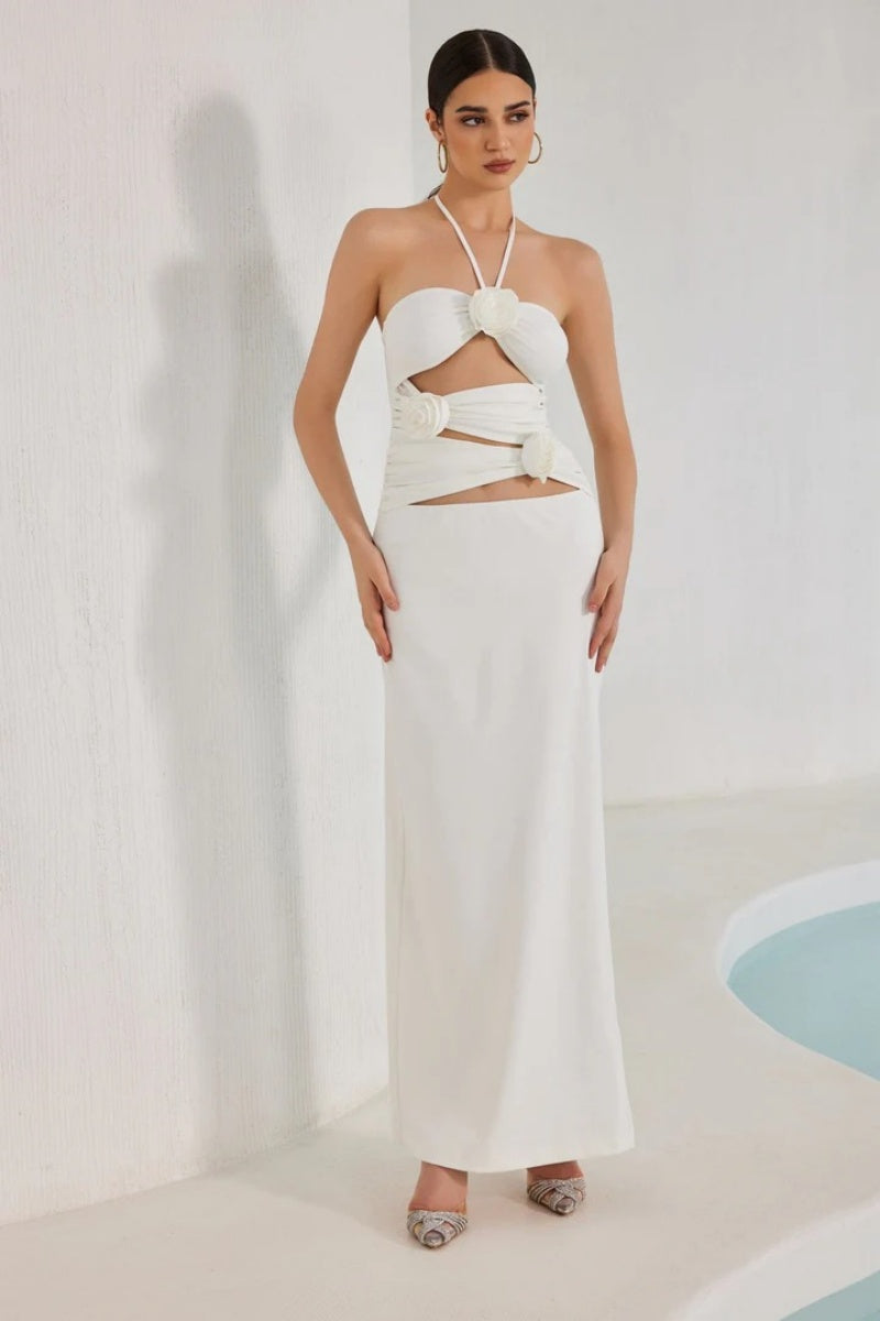 Klena Çiçekli Uzun Elbise