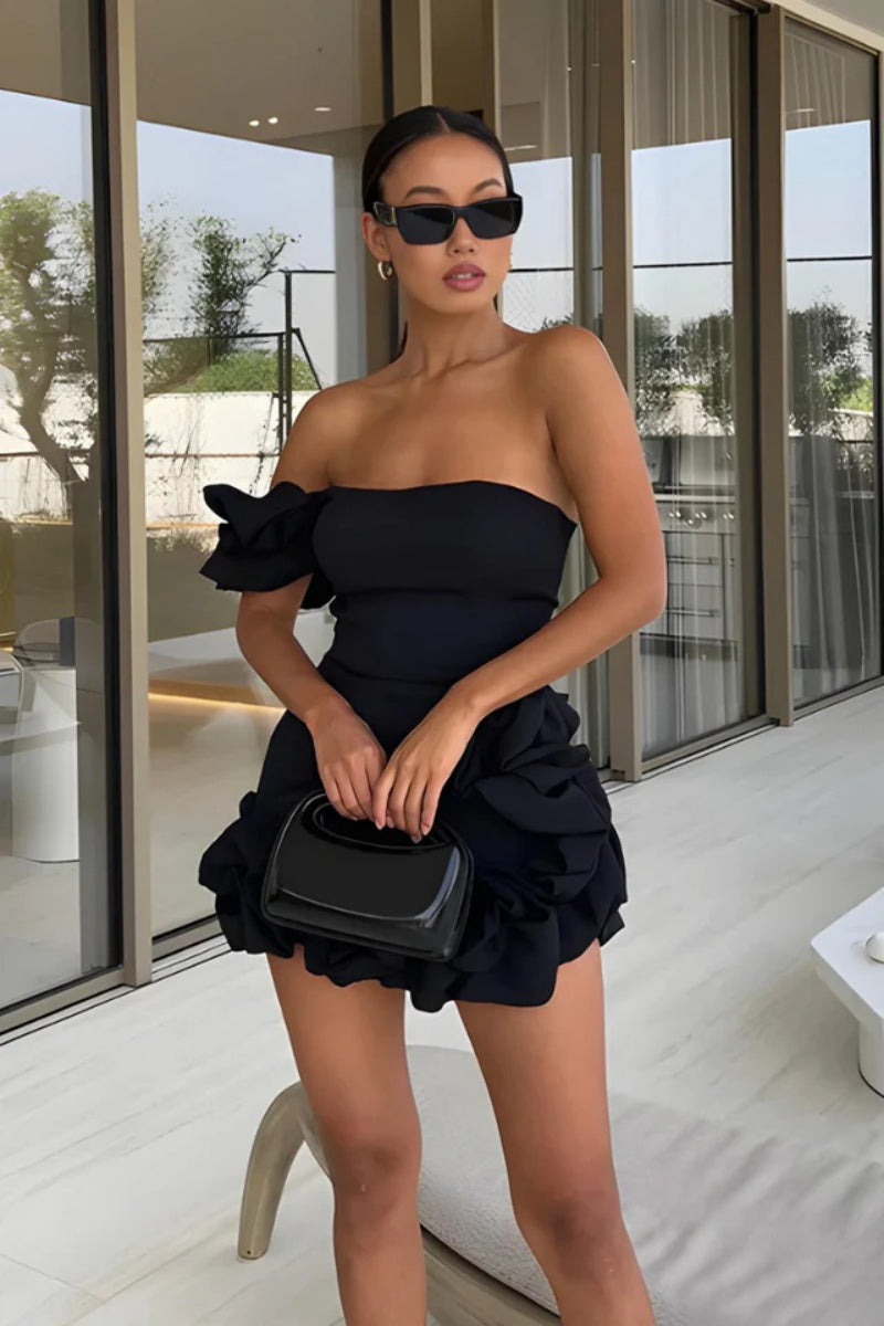 Laila Şık Omuz Açık Mini Elbise