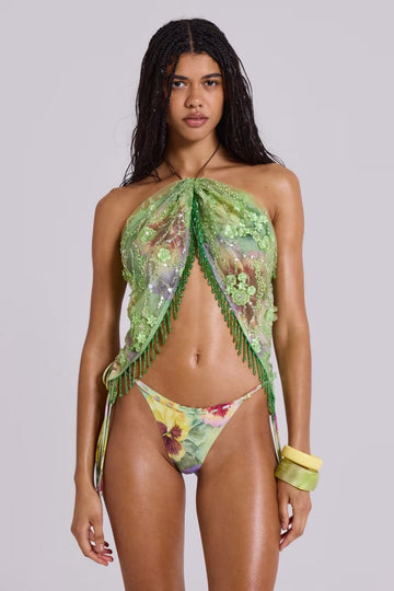 Süslü Sarma Mini Etek Bikini