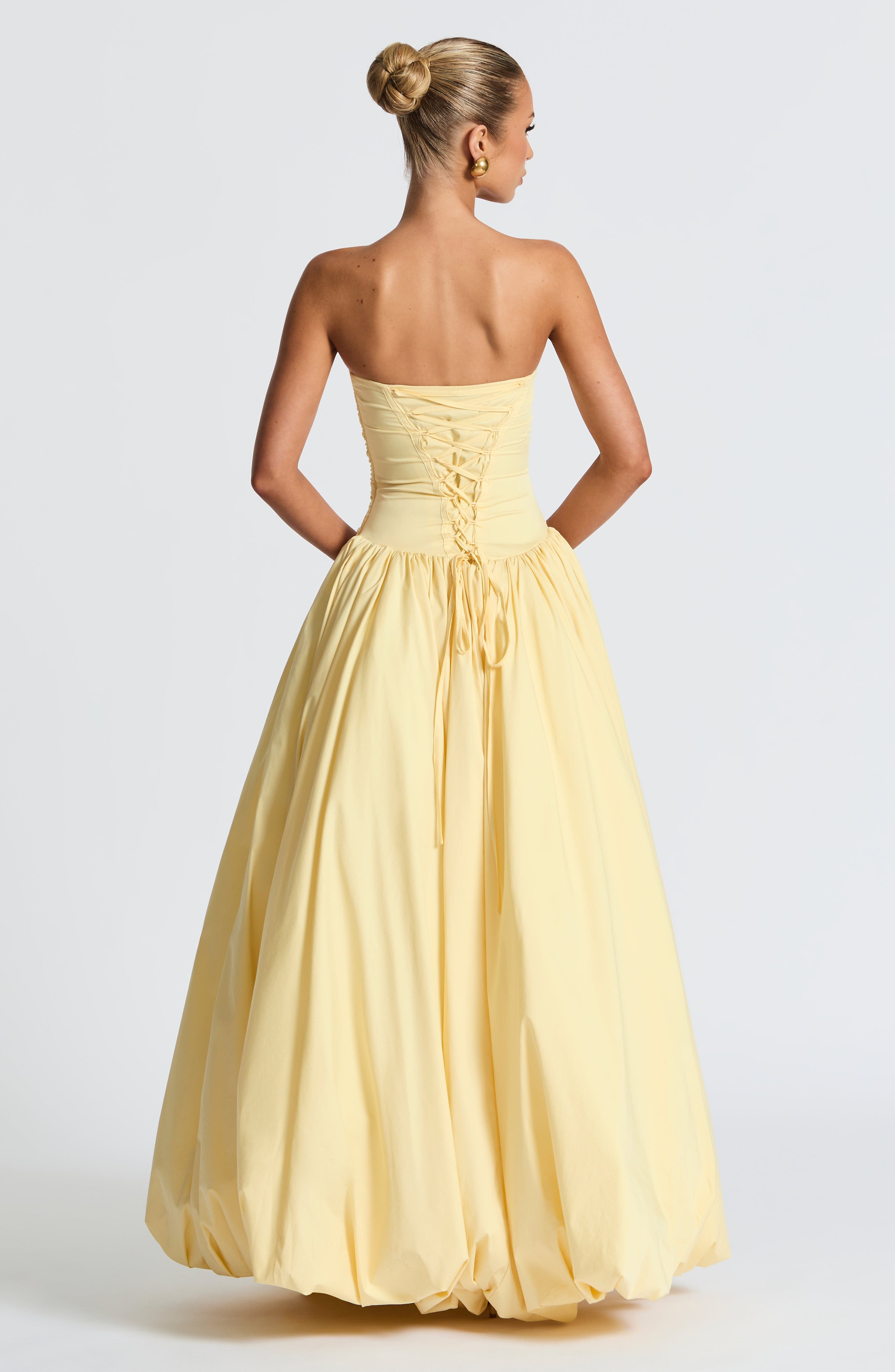 Jillian Maxi Elbise - Limon Sarısı