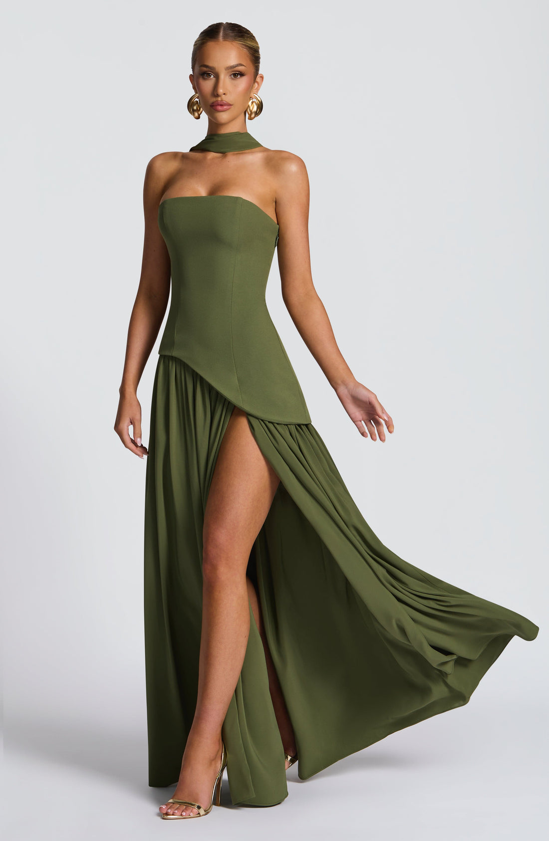 Maliyah Maxi Elbise - Haki