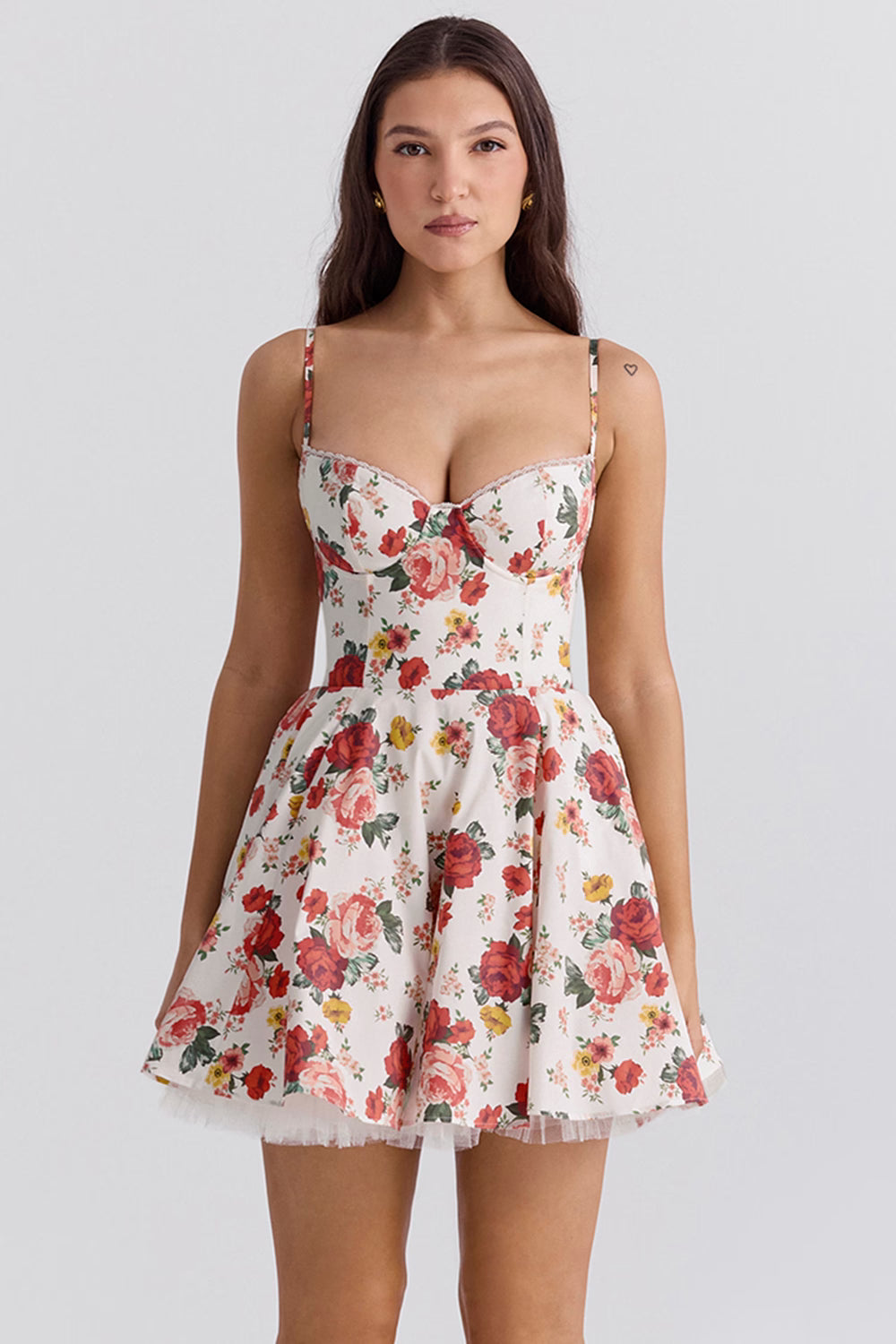 Minimoiselle Vintage Krem Tül Mini Elbise