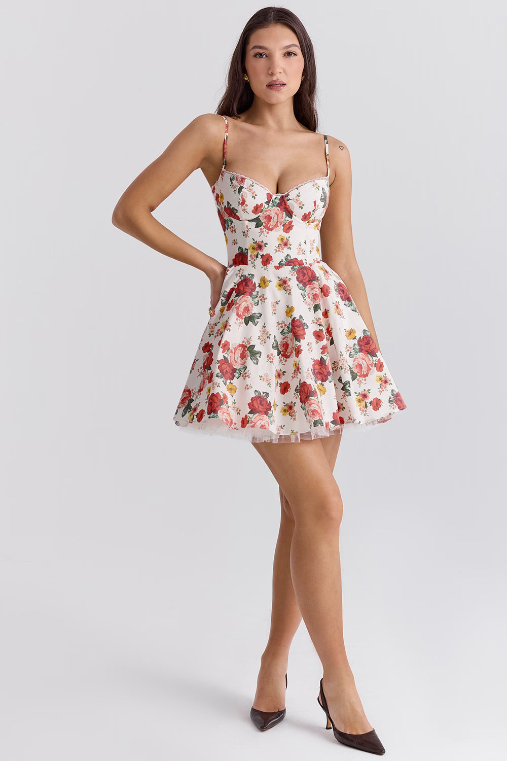 Minimoiselle Vintage Krem Tül Mini Elbise
