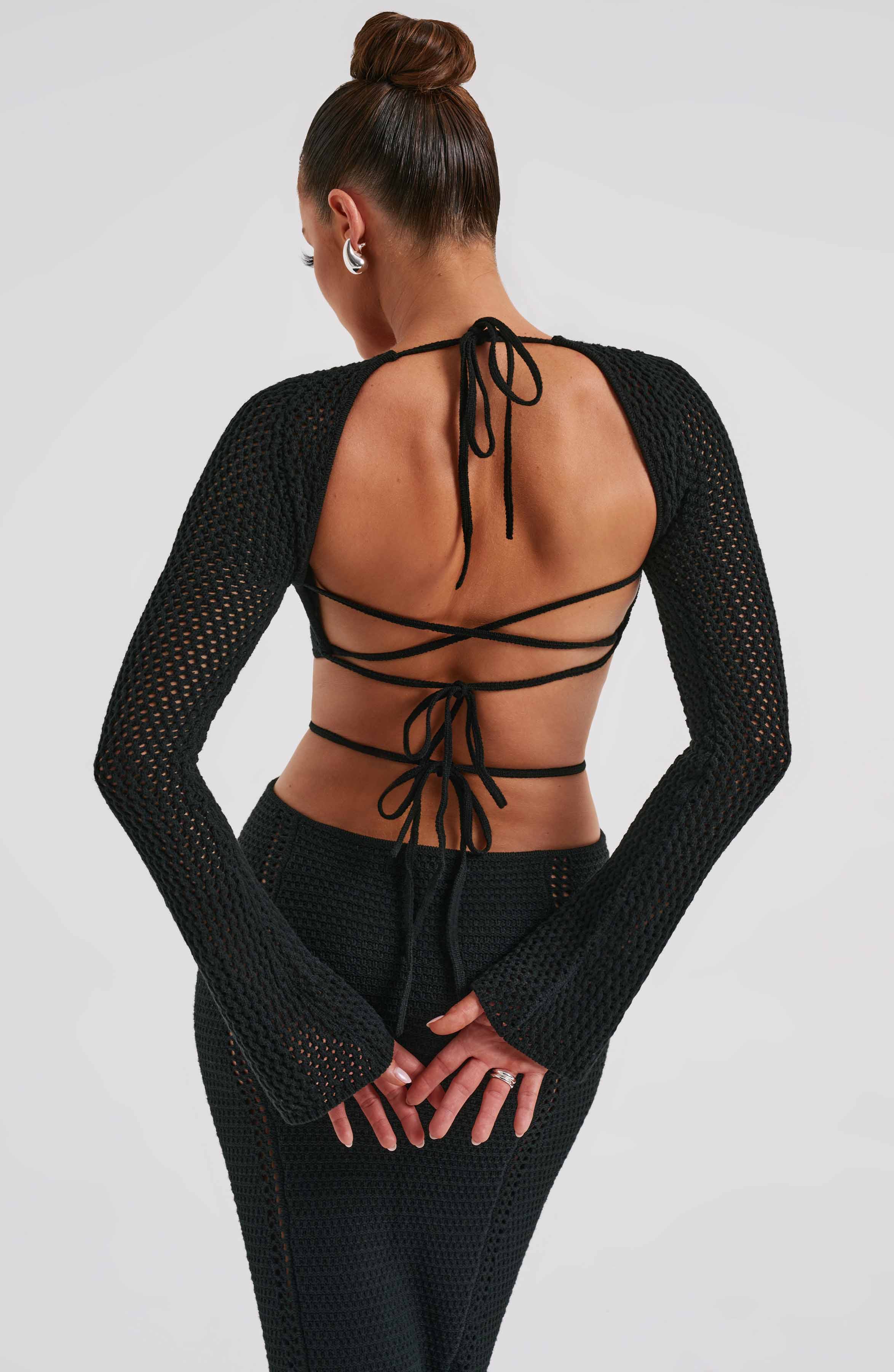 Siyah Cut-Out Maxi Elbise