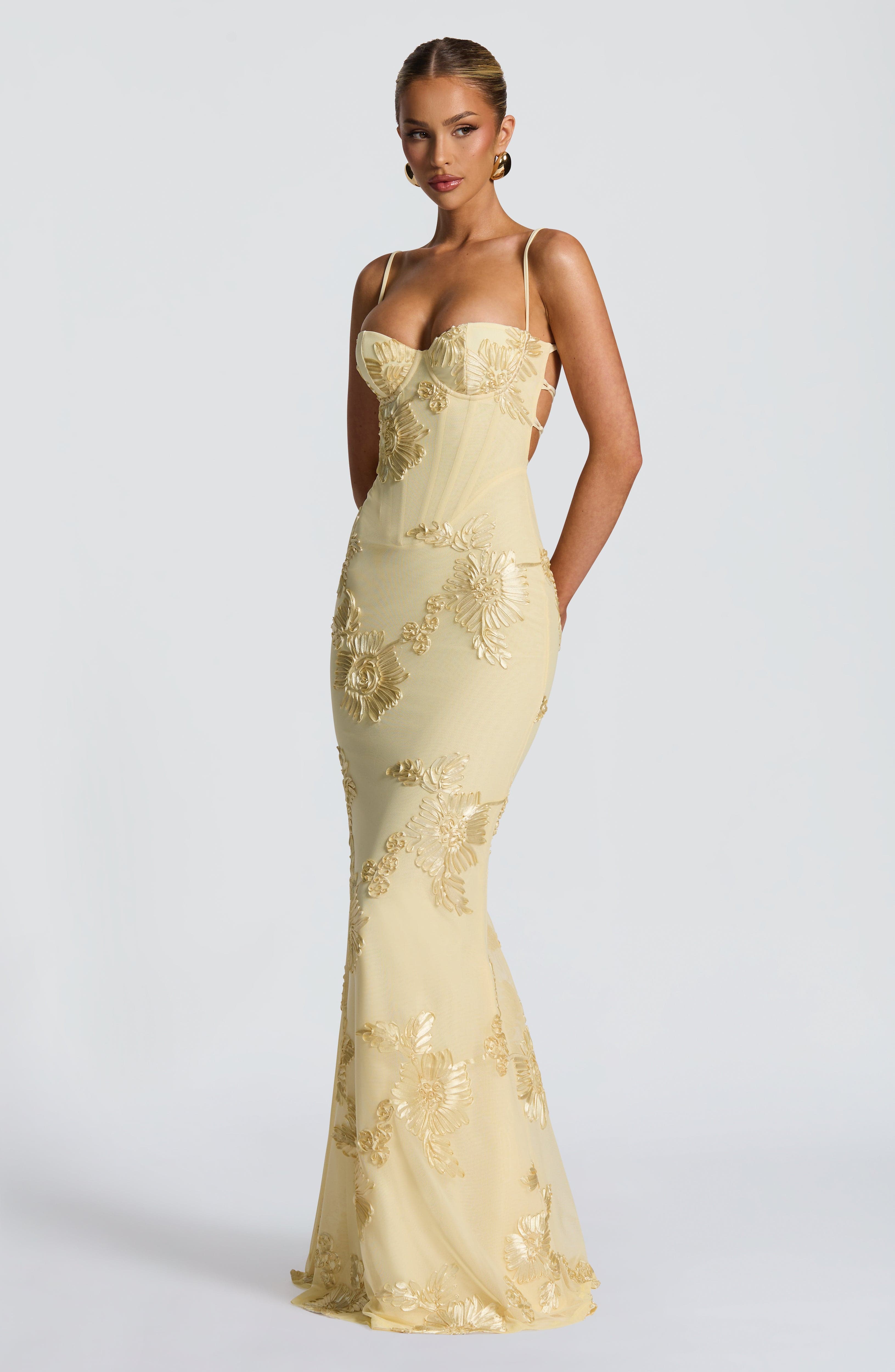 Nefertiti Maxi Elbise - Limon Sarısı