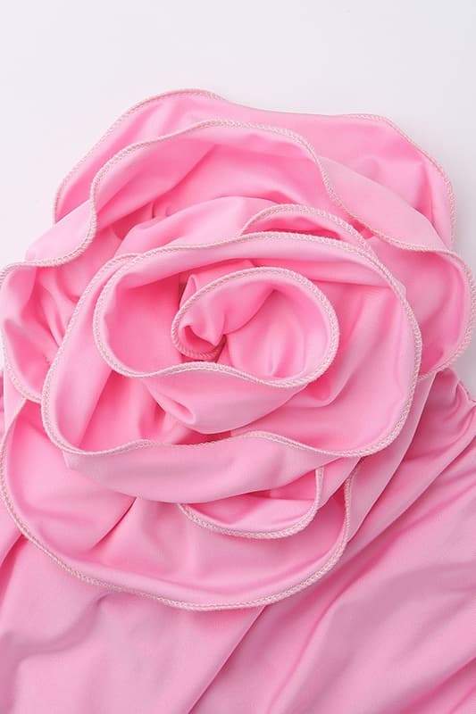 Tina Flower Straplez Midi Elbise