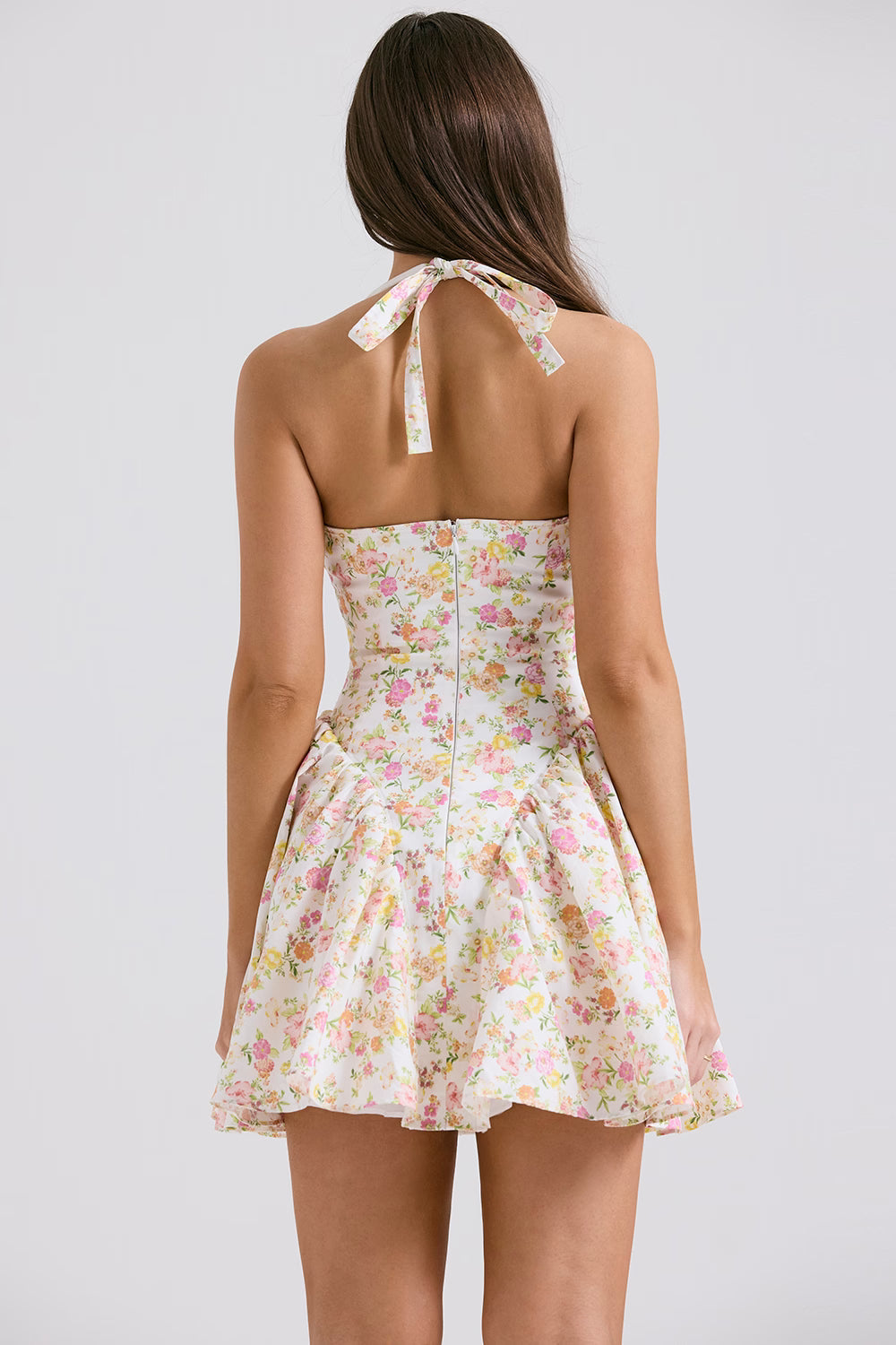 Valentia Şarap Halter Mini Elbise