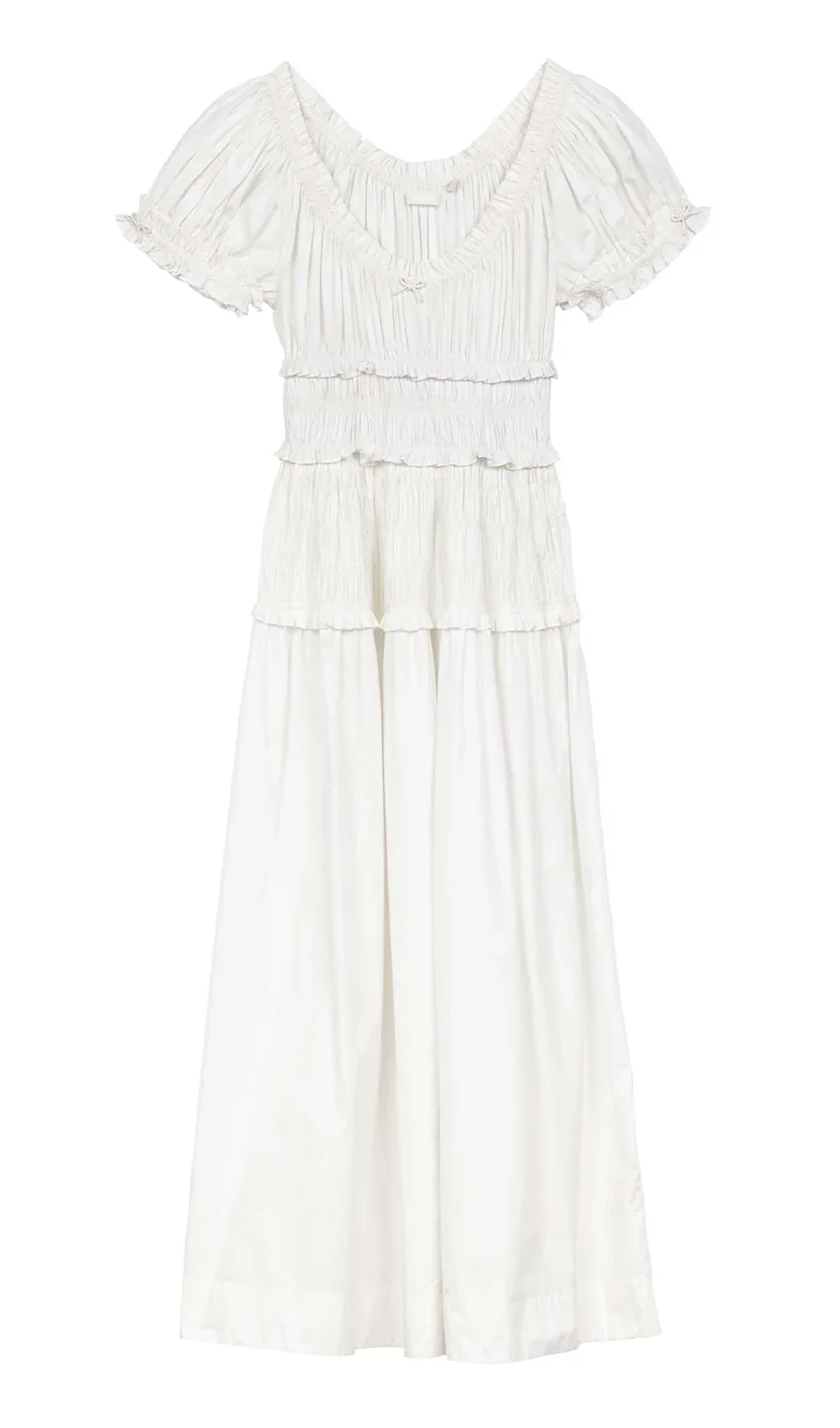 Fırfırlı Fit ve Flare Midi Elbise