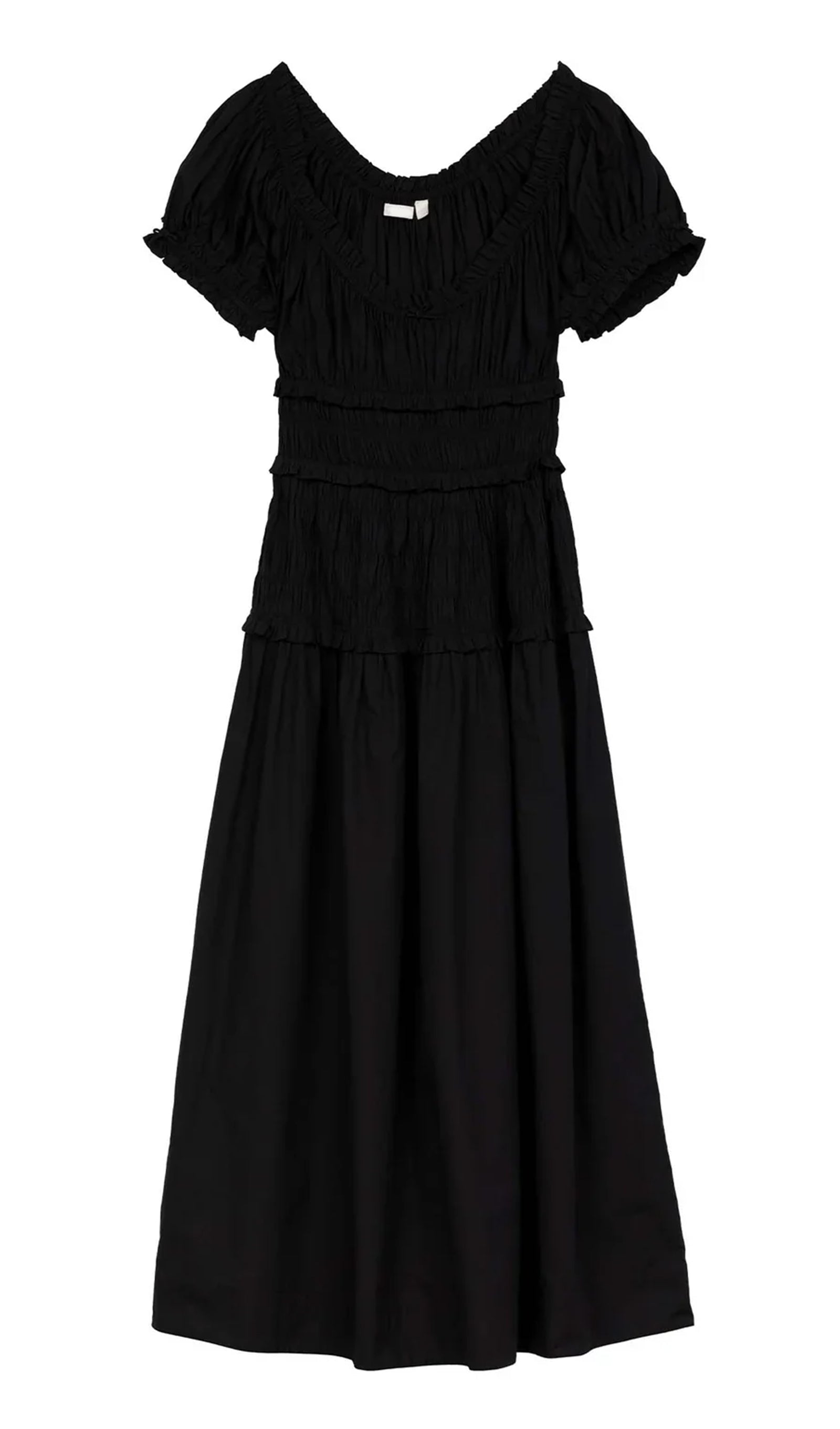Fırfırlı Fit ve Flare Midi Elbise