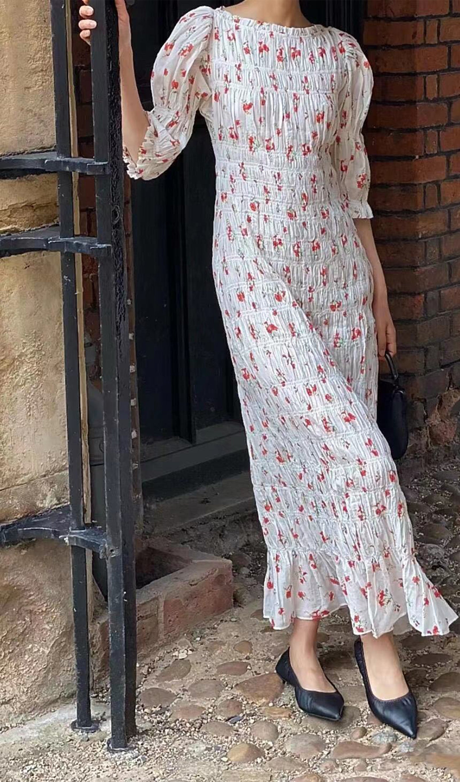 Floral Sweater Midi Dress