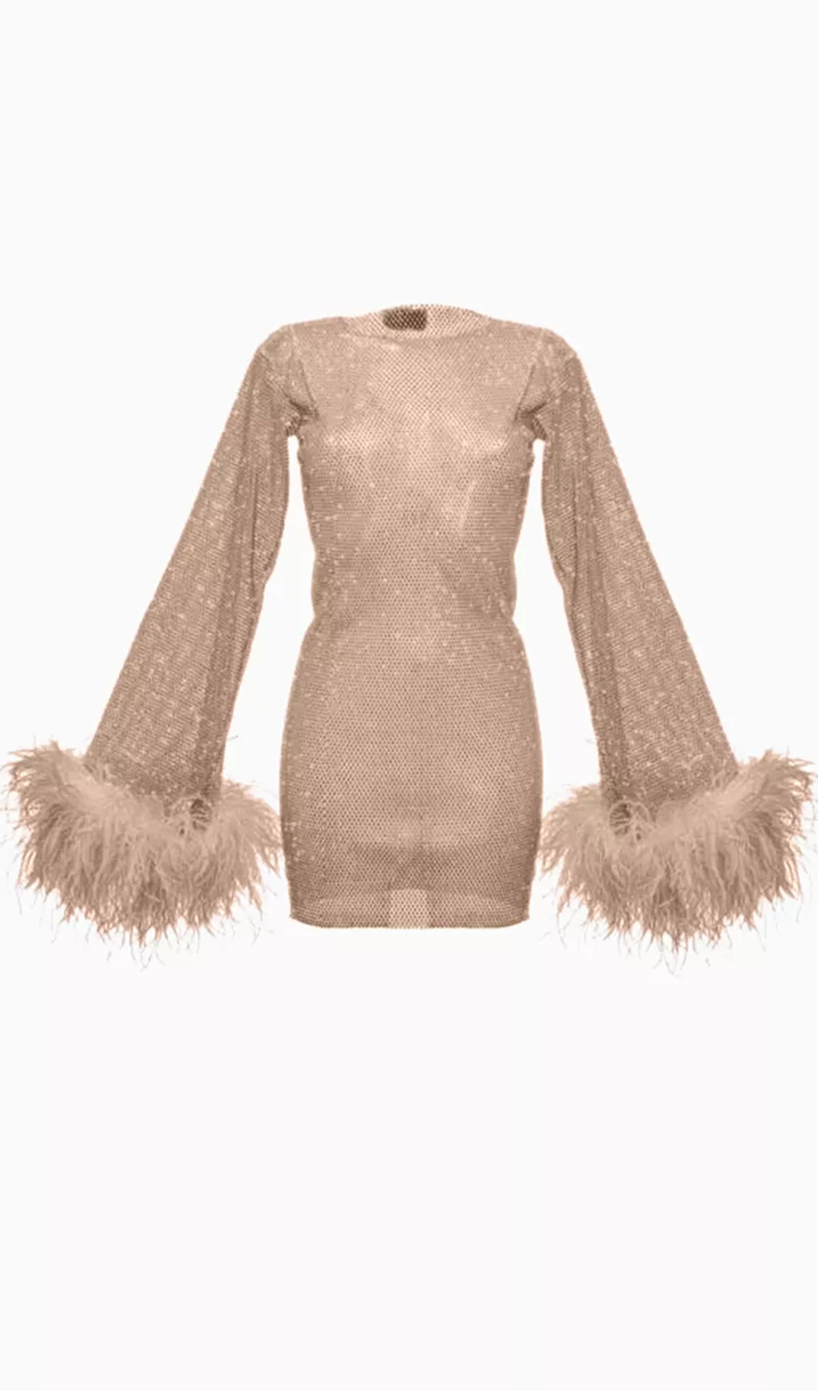 Transparent Rhinestone Mini Dress 